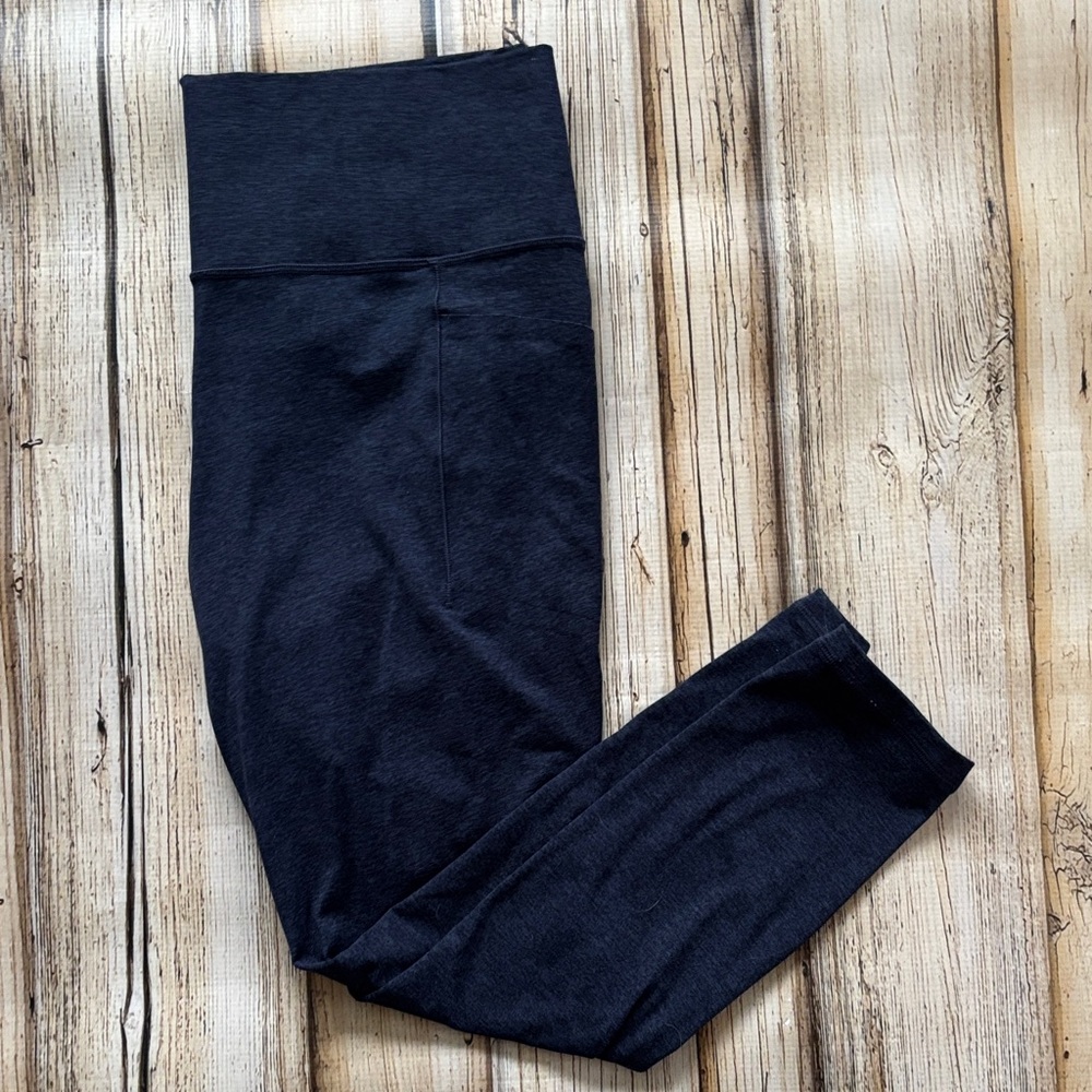 Athleta navy spacedye salutation stash pocket soft luxe tights leggings